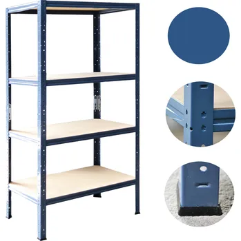 regál meets-ecommerce UG Kovový regál 180x110x40, 4-6 polic barva: modrá, počet polic: 4 police