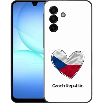 Pouzdro na mobilní telefon Gelový kryt mmCase na Samsung Galaxy A17 4G/5G - vlajka srdce bílé pozadí