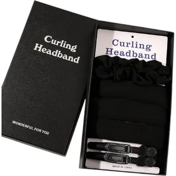 Flamenco Mystique Kulma na vlasy bez tepla, černá, 100 cm x 3 cm, s gumičkami a sponkou