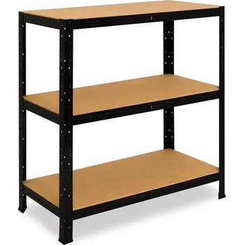regál meets-ecommerce UG Kovový regál 115x80x23, 3-4 police barva: černá, počet polic: 3 police