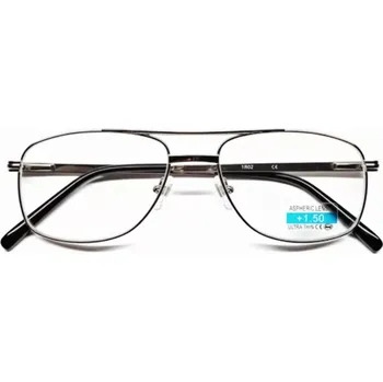 Brýle na čtení Čtecí dioptrické brýle BLACKEAGLE TR117 dioptrie +1.50 FLEXI černé kovové rámečky unisex (čtecí brýle +1,5 | brýle na čtení | brýle kovové čtecí | flexi nožičky brýle | unisex černé brýle | kovové rámečky brýle | dioptrické brýle na čtení | brýle na dálku