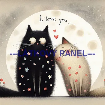 Látkový panel - Kočka - KČ-189 Velikost: 15x15cm, Materiál: Mikroplyš