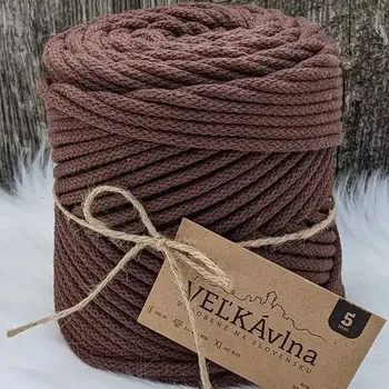 Příze Velká vlna Špagát 5mm Kaštan (Špagátová příze 5mm Gaštan)