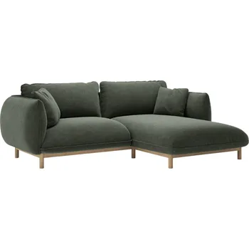 Pohovka Micadoni Zelená rohová pohovka Ada 214 cm, pravá