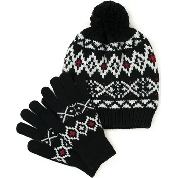 Čepice Sada čepice a rukavice - černá