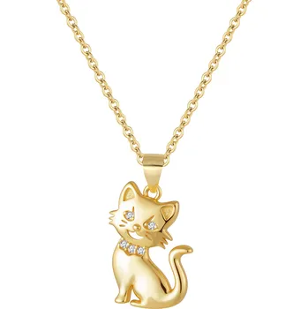 Řetízek Olivie Stříbrný náhrdelník KOČKA GOLD 9693 Ag 925; ≤3,3 g.