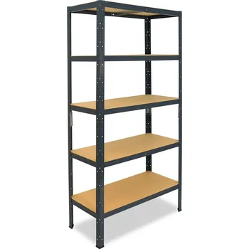 regál meets-ecommerce UG Kovový regál 230x80x30, 5-7 polic barva: antracitová, počet polic: 5 polic