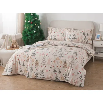 Povlečení XPOSE® Francouzské bavlněné Renforcé povlečení SKANDINÁVSKÉ VÁNOCE 200x220 cm, 70x90 cm, Bavlna RENFORCÉ + Prodloužená možnost vrácení zboží do 50 dnů