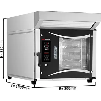 Lednice G.Gastro Bakery Combi Steamer - Digital - 5x EN 800x400 - incl. Hood, Motor, Condenser & Washing system