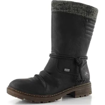 Dámské kozačky Rieker vysoký kotník s membránou černý Z4755-00 - 39 | P696362