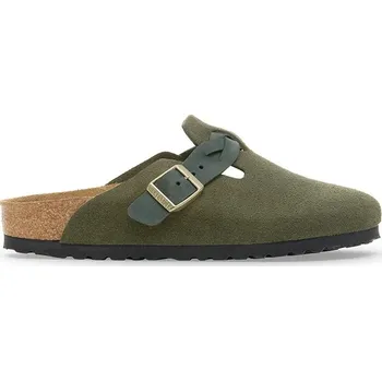 Dámské pantofle Semišové pantofle Birkenstock Boston Braided dámské, zelená barva, 1030599 97X, EUR 36