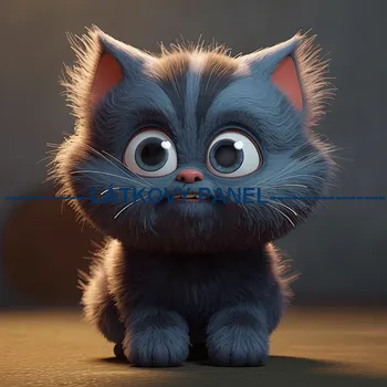 Látkový panel - Kočka - KČ-76 Velikost: 35x35cm, Materiál: Mikroplyš