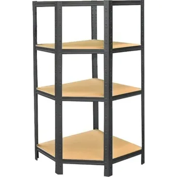regál meets-ecommerce UG Rohový regál 155x90x60, 4 police barva: antracitová, počet polic: 4 police