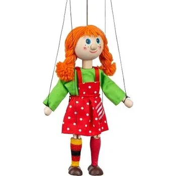 loutka Moravská Ústředna Holka copatá 20 cm, dřevěná loutka A