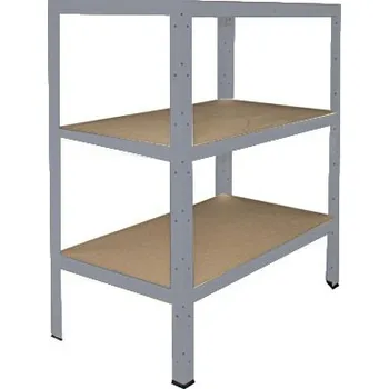 regál meets-ecommerce UG Policový regál 90x90x50, 3-4 police barva: šedá, počet polic: 3 police