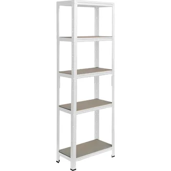 regál meets-ecommerce UG Kovový regál 230x120x23, 5-7 polic barva: bílá, počet polic: 5 polic