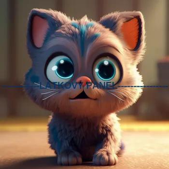 Látkový panel - Kočka - KČ-77 Velikost: 35x35cm, Materiál: Mikroplyš