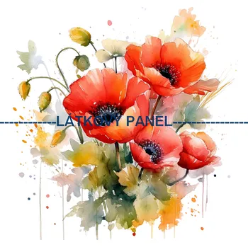 Látkový panel - Vlčí mák - KYT-84 Velikost: 35x35cm, Materiál: Mikroplyš