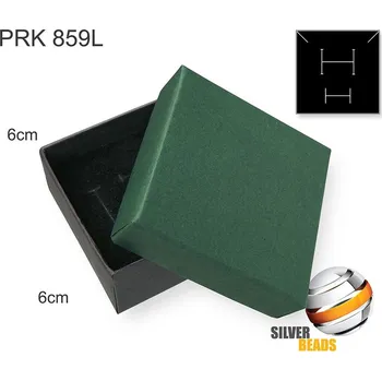 Dárková krabička Krabička na šperky. Materiál papír . Ozn. PRK 859L. Velikost 6x6cm. Barva ZELENO/Černá