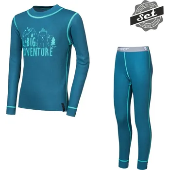 Sportovní oblečení SENSOR DOUBLE FACE SET ADVENTURE dětský triko dl.rukáv + spodky safír