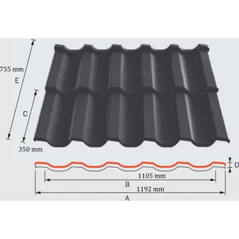 Střecha RENO Modul Satjam Barva: 8017 - Čokoládová hnědá, Povrchová úprava: TOPMAT