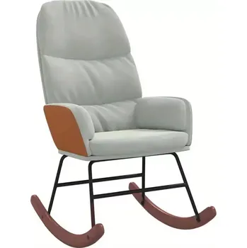 Křeslo Křeslo houpací, relaxační, nohy světlé, látka světle šedá, oranžová, CAMARO