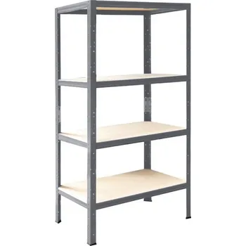 regál meets-ecommerce UG Kovový regál 155x80x30, 4-6 polic barva: šedá, počet polic: 4 police