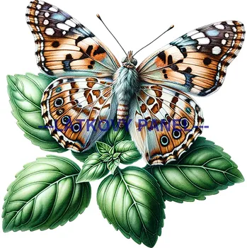 Látkový panel - Motýl na květině - MO-16 Velikost: 45x45cm, Materiál: Mikroplyš