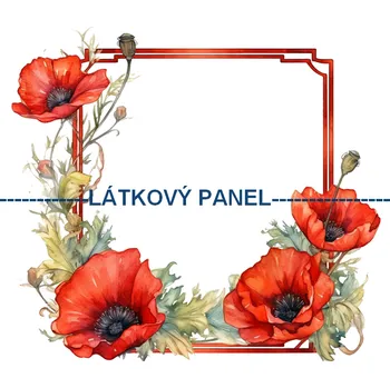 Látkový panel - Vlčí mák - KYT-72 Velikost: 25x25cm, Materiál: Mikroplyš