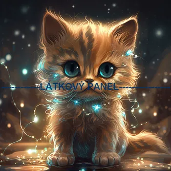 Látkový panel - Kočka - KČ-117 Velikost: 25x25cm, Materiál: Mikroplyš