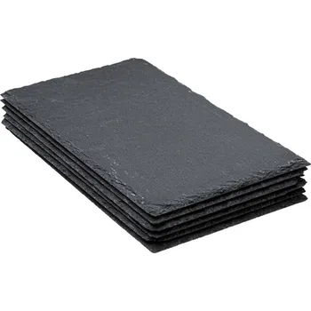 Sada 6 břidlicových podnosů TACE antracitová