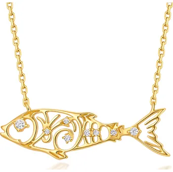 Řetízek Olivie Stříbrný náhrdelník ZLATÁ RYBKA 9574 Ag 925; ≤3,6 g.