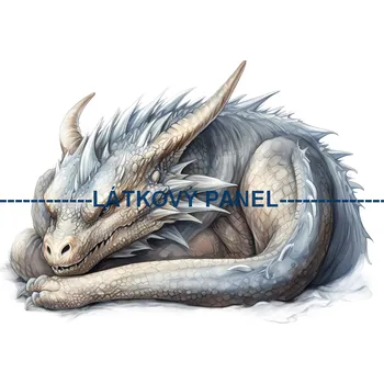 Látkový panel - Drak- DIN-10 Velikost: 25x25cm, Materiál: Mikroplyš