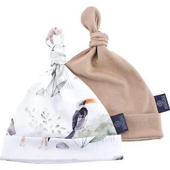 Kojenecká čepice Makaszka Kojenecké čepičky 2ks SAVANNA - M