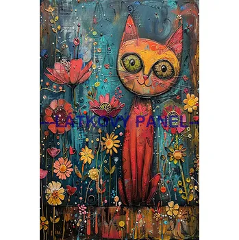 Látkový panel - Kočka - KČ-218 Velikost: 20x13cm, Materiál: Mikroplyš