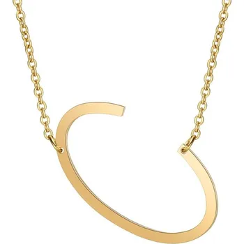 Náhrdelník Flamenco Mystique Náhrdelník z chirurgické oceli pozlacený 14 karátovým zlatem s písmenem C, délka 45+4 cm