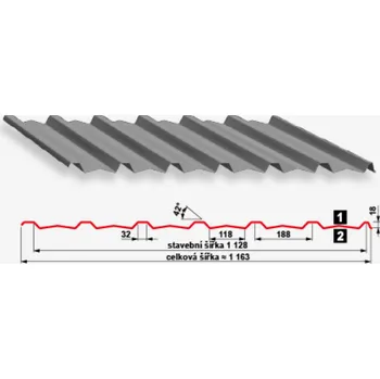 Střecha Trapézový plech TREND 18., Satjam Barva: 3009 - Oxidovaná červená, Povrchová úprava: Polyestersat 25 µm (PE 25), Typ: Střecha