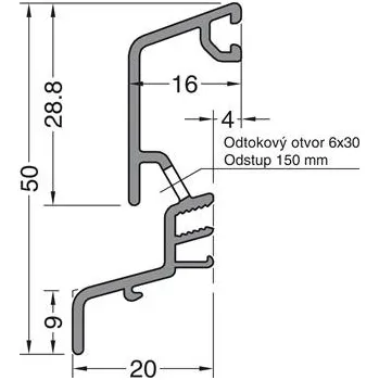 Plech GUTMANN rámová okapnice Drau D24 F hliník bílý RAL 9016