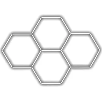 LED páska Escape6 Kompletní LED hexagonové svítidlo bílé 6500 K, rozměr 4 elementy 241 × 168 cm