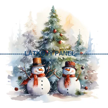 Látkový panel - Sněhuláci - ZIM-16 Velikost: 30x30cm, Materiál: Mikroplyš