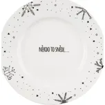 Bílý servírovací porcelánový talíř s vánočním motivem ø 20 cm – Dakls ID_1737780