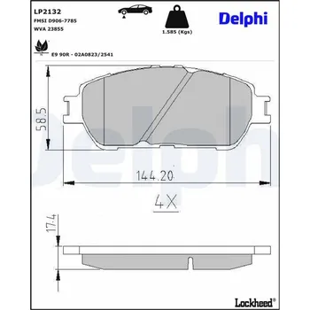 Brzdová destička Sada brzdových destiček, kotoučová brzda DELPHI LP2132