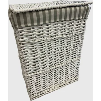 Koš na prádlo Vingo Bílý proutěný koš na prádlo - hranatý, proužkovaný Rozměry (cm): 33x23, v. 41