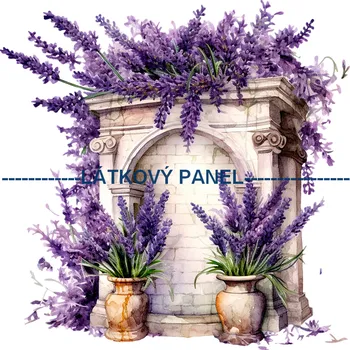 Látkový panel - Levandule - LE-32 Velikost: 20x20cm, Materiál: Mikroplyš