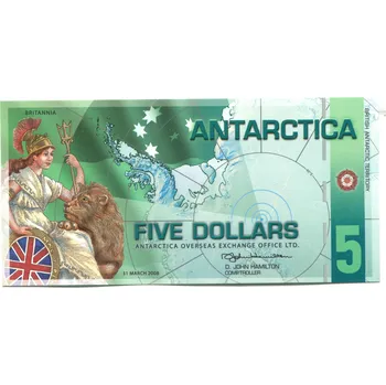 Sběratelství ANTARCTICA. 5 dollars 2008.
