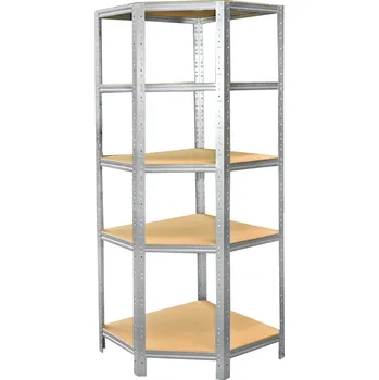 regál meets-ecommerce UG Rohový regál 200x70x40, 5-6 polic barva: pozink, počet polic: 5 polic