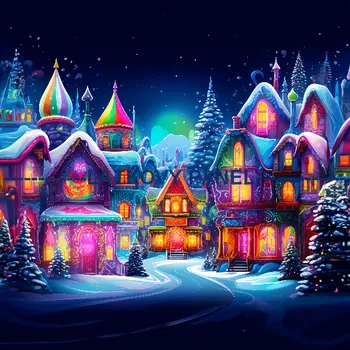 Látkový panel - Zimní městečko - ZIM-41 Velikost: 25x25cm, Materiál: Mikroplyš