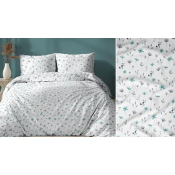 Povlečení Ložní bavlna tyrkysové kvítko LT722