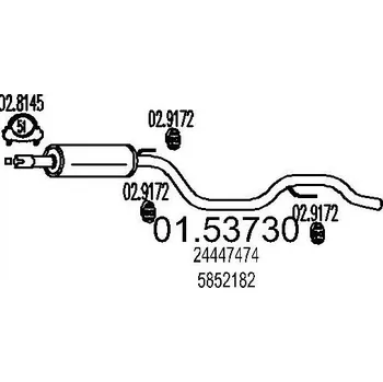 Tlumič výfuku Střední tlumič výfuku MTS 01.53730