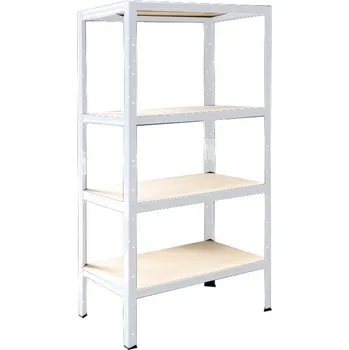 regál meets-ecommerce UG Kovový regál 180x70x40, 4-6 polic barva: bílá, počet polic: 4 police